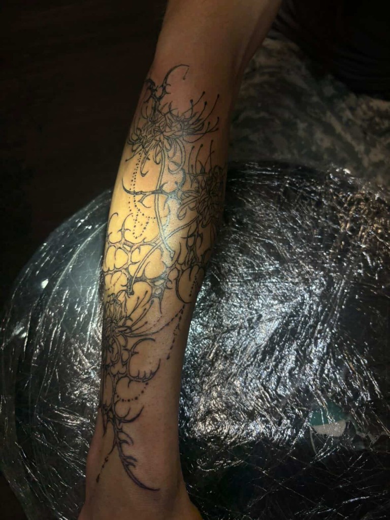 fallenangel.inks tattoo — ornamental florals