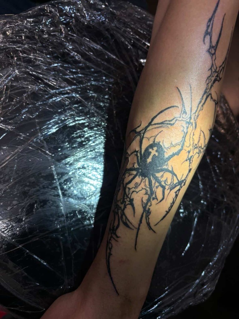 fallenangel.inks tattoo — spider motif