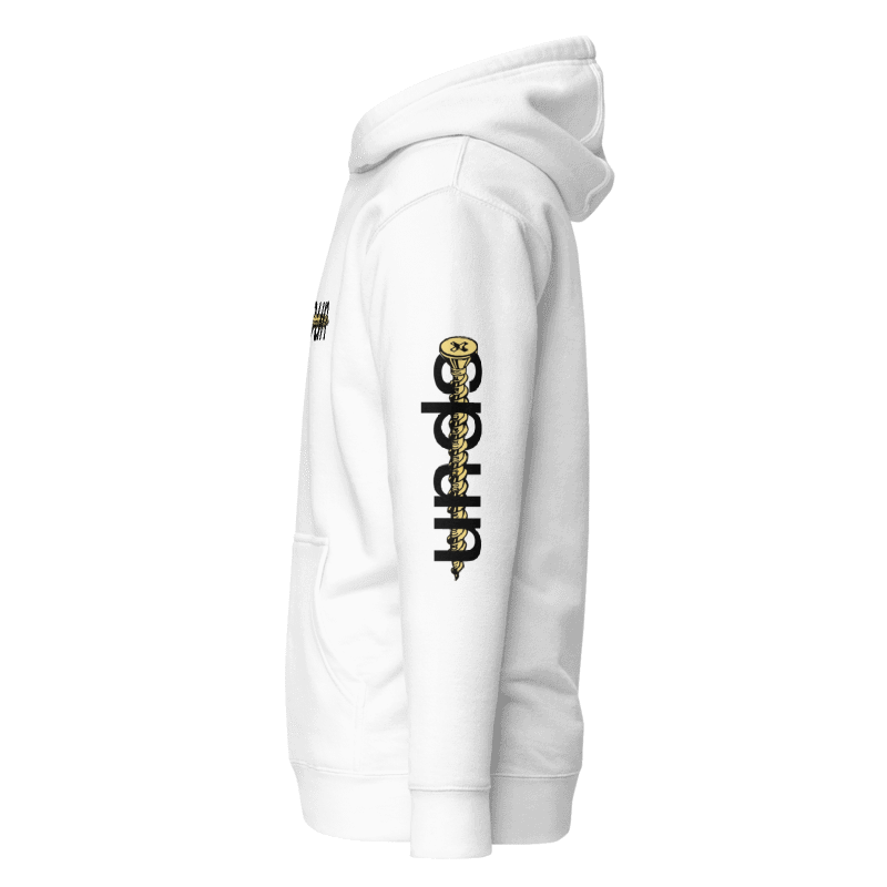 Spun Screwed Hoodie — side profile with sleeve graphic