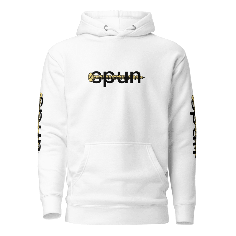 Spun Screwed Hoodie — white pullover product shot